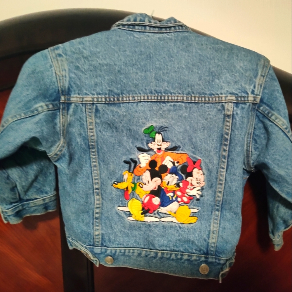 Vintage Custom Embroidered Child's Disney Unisex Blue Jean Jacket